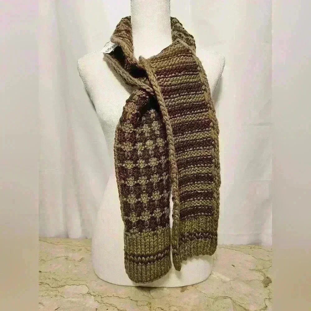 Billabong Acrylic Knit Brown Tan Scarf